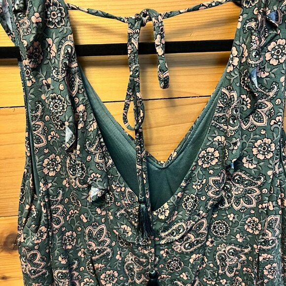 LOFT Green and Pink Paisley Dress - L - Picture 3 of 6